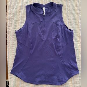 Lululemon front zip mock neck tennis tank top